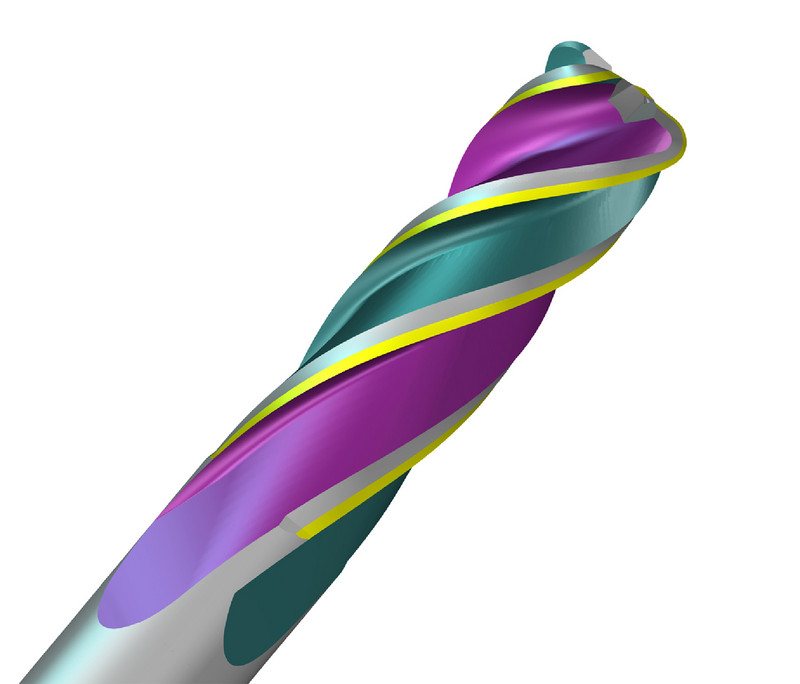 Mit NUMROTO-Werkzeugschleifsoftware wird die Herstellung von Werkzeugmaschinen mit komplexer Geometrie, wie beispielsweise dieser Eckradiusfräse mit Differenzialdrallkanten bei gleichbleibender Stegbreite, jetzt automatisiert.