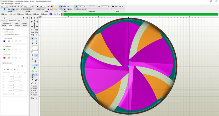 Screenshots External calculation within the NUMROTOplus® user interface