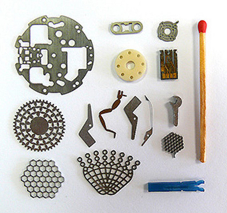 A choice parts made water jet cutting, in the dimensions comparison.