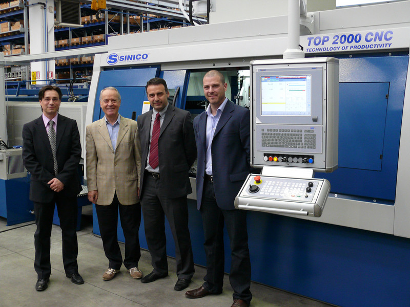 From left to right: Mr. Christian Cisco, Production Manager Sinico, Mr. Danilo Baraldo, General Manager Sinico, 
Mr. Marco Battistotti, NTC Manager, NUM Italy and Alessandro Casalini, Sales Engineer, NUM Italy.